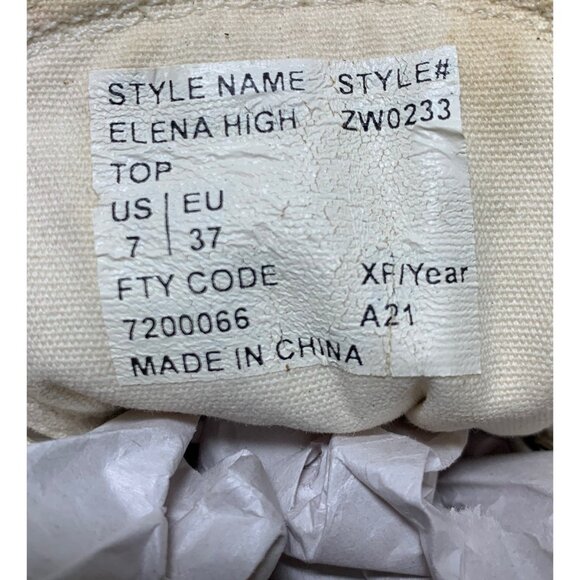 All Saints Women Sneakers Elena Signature High Top Trainers Off White Size 7 - Picture 8 of 8